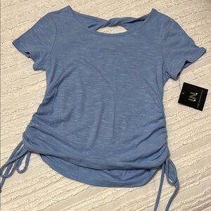 I.N. San Francisco Women's Blue Top with Side Ties